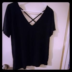 Black tee with cross details
